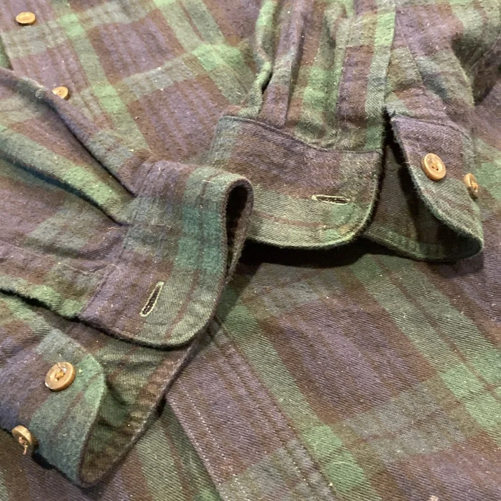L.L. Bean Long Sleeve Plaid Flannel Cotton Shirt With FLAWS XXL Tall